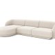 MICADONI Miley hjrnesofa, venstre, 4 sder - beige fljl og sort plast