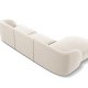 MICADONI Miley hjrnesofa, venstre, 4 sder - beige fljl og sort plast