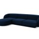 MICADONI Miley hjrnesofa, venstre, 4 sder - bl fljl og sort plast