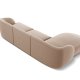 MICADONI Miley hjrnesofa, venstre, 4 sder - brun fljl og sort plast