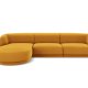 MICADONI Miley hjrnesofa, venstre, 4 sder - gul fljl og sort plast