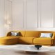 MICADONI Miley hjrnesofa, venstre, 4 sder - gul fljl og sort plast