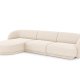 MICADONI Miley hjrnesofa, venstre, 4 sder - beige chenille og sort plast