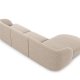 MICADONI Miley hjrnesofa, venstre, 4 sder - beige chenille og sort plast