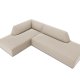 MICADONI Ruby hjrnesofa, venstre, 4 sder - beige fljl og sort plast
