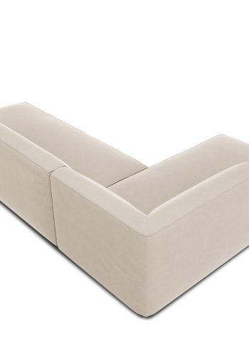 MICADONI Ruby hjrnesofa, venstre, 4 sder - beige fljl og sort plast