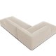 MICADONI Ruby hjrnesofa, venstre, 4 sder - beige fljl og sort plast