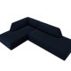 MICADONI Ruby hjrnesofa, venstre, 4 sder - bl fljl og sort plast