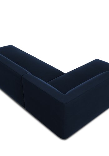 MICADONI Ruby hjrnesofa, venstre, 4 sder - bl fljl og sort plast