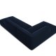 MICADONI Ruby hjrnesofa, venstre, 4 sder - bl fljl og sort plast