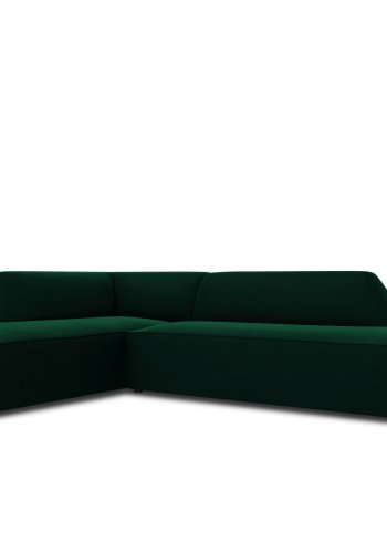 MICADONI Ruby hjrnesofa, venstre, 4 sder - grn fljl og sort plast
