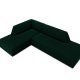 MICADONI Ruby hjrnesofa, venstre, 4 sder - grn fljl og sort plast
