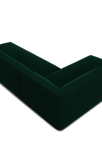 MICADONI Ruby hjrnesofa, venstre, 4 sder - grn fljl og sort plast