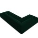 MICADONI Ruby hjrnesofa, venstre, 4 sder - grn fljl og sort plast