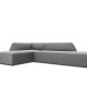 MICADONI Ruby hjrnesofa, venstre, 4 sder - gr fljl og sort plast