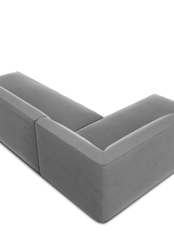 MICADONI Ruby hjrnesofa, venstre, 4 sder - gr fljl og sort plast