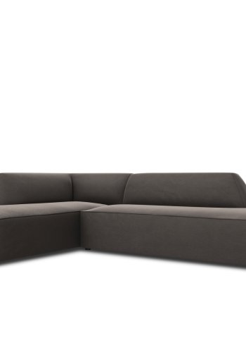 MICADONI Ruby hjrnesofa, venstre, 4 sder - antracitgr fljl og sort plast