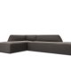 MICADONI Ruby hjrnesofa, venstre, 4 sder - antracitgr fljl og sort plast