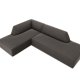 MICADONI Ruby hjrnesofa, venstre, 4 sder - antracitgr fljl og sort plast