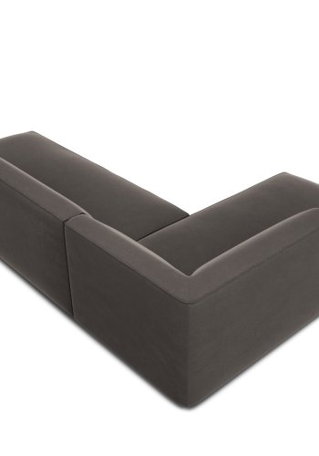 MICADONI Ruby hjrnesofa, venstre, 4 sder - antracitgr fljl og sort plast