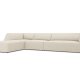MICADONI Ruby Modul hjrnesofa, venstre, 5 sder - beige corduroy fljl og sort plast