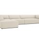 MICADONI Ruby Modul hjrnesofa, venstre, 5 sder - beige corduroy fljl og sort plast