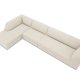MICADONI Ruby Modul hjrnesofa, venstre, 5 sder - beige corduroy fljl og sort plast