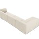 MICADONI Ruby Modul hjrnesofa, venstre, 5 sder - beige corduroy fljl og sort plast