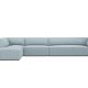 MICADONI Ruby Modul hjrnesofa, venstre, 5 sder - bl corduroy fljl og sort plast