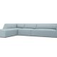 MICADONI Ruby Modul hjrnesofa, venstre, 5 sder - bl corduroy fljl og sort plast