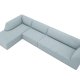 MICADONI Ruby Modul hjrnesofa, venstre, 5 sder - bl corduroy fljl og sort plast