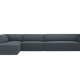 MICADONI Ruby Modul hjrnesofa, venstre, 5 sder - bl corduroy fljl og sort plast