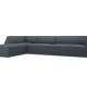 MICADONI Ruby Modul hjrnesofa, venstre, 5 sder - bl corduroy fljl og sort plast