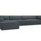 MICADONI Ruby Modul hjrnesofa, venstre, 5 sder - bl corduroy fljl og sort plast