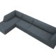 MICADONI Ruby Modul hjrnesofa, venstre, 5 sder - bl corduroy fljl og sort plast