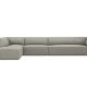 MICADONI Ruby Modul hjrnesofa, venstre, 5 sder - gr corduroy fljl og sort plast