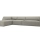 MICADONI Ruby Modul hjrnesofa, venstre, 5 sder - gr corduroy fljl og sort plast
