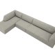 MICADONI Ruby Modul hjrnesofa, venstre, 5 sder - gr corduroy fljl og sort plast