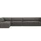 MICADONI Ruby Modul hjrnesofa, venstre, 5 sder - antracitgr corduroy fljl og sort plast