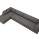 MICADONI Ruby Modul hjrnesofa, venstre, 5 sder - antracitgr corduroy fljl og sort plast