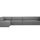 MICADONI Ruby Modul hjrnesofa, venstre, 5 sder - gr stof og sort plast