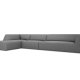 MICADONI Ruby Modul hjrnesofa, venstre, 5 sder - gr stof og sort plast