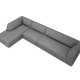 MICADONI Ruby Modul hjrnesofa, venstre, 5 sder - gr stof og sort plast