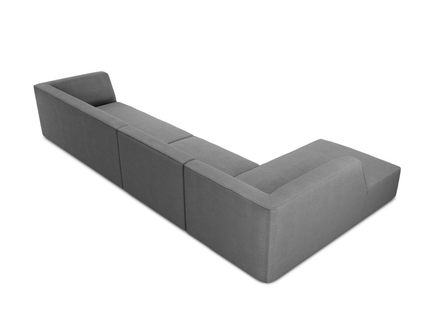 MICADONI Ruby Modul hjrnesofa, venstre, 5 sder - gr stof og sort plast