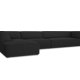 MICADONI Ruby Modul hjrnesofa, venstre, 5 sder - sort stof og sort plast