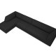 MICADONI Ruby Modul hjrnesofa, venstre, 5 sder - sort stof og sort plast