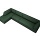 MICADONI Ruby Modul hjrnesofa, venstre, 5 sder - grn stof og sort plast