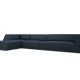 MICADONI Ruby Modul hjrnesofa, venstre, 5 sder - bl stof og sort plast