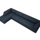 MICADONI Ruby Modul hjrnesofa, venstre, 5 sder - bl stof og sort plast