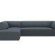 MICADONI Ruby Modul hjrnesofa, venstre, 4 sder - bl corduroy fljl og sort plast